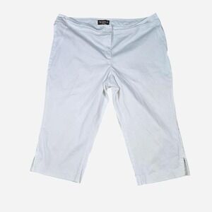 Tribella Women's White Capri‎ Pants Size 18W Stretch Cotton